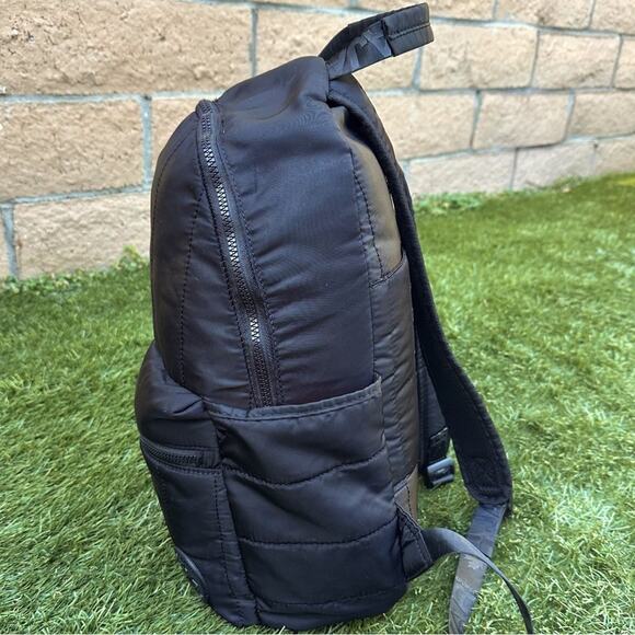 Pajar Twill Dome Quilted Puff Backpack Black Neutral Laptop Pocket Luggage Strap - Picture 3 of 13